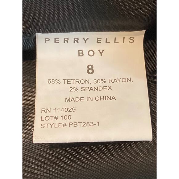 Perry Ellis Boy U-Neckline Covered Button Formal Vest Size 8 in Black NWT - Picture 5 of 5